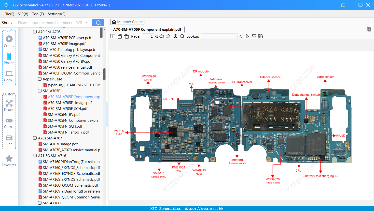 Samsung A70-SM-A705F Component Explain